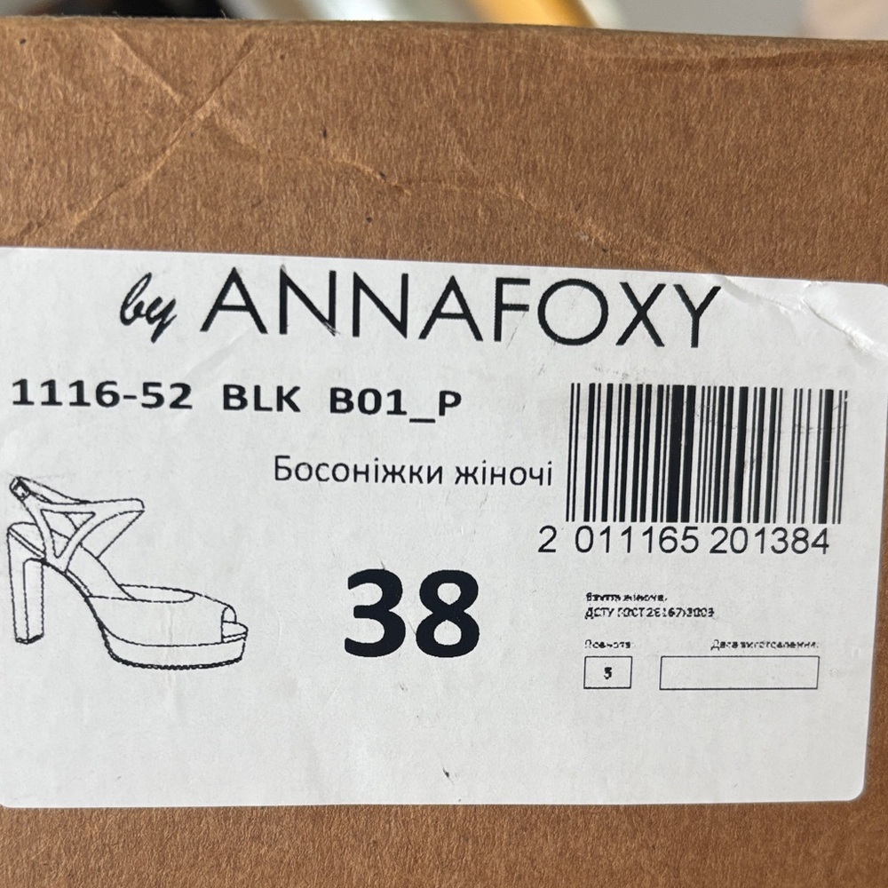 Black Strappy Platform Heels by Anna Foxy Euro 38 - Picture 5 of 5